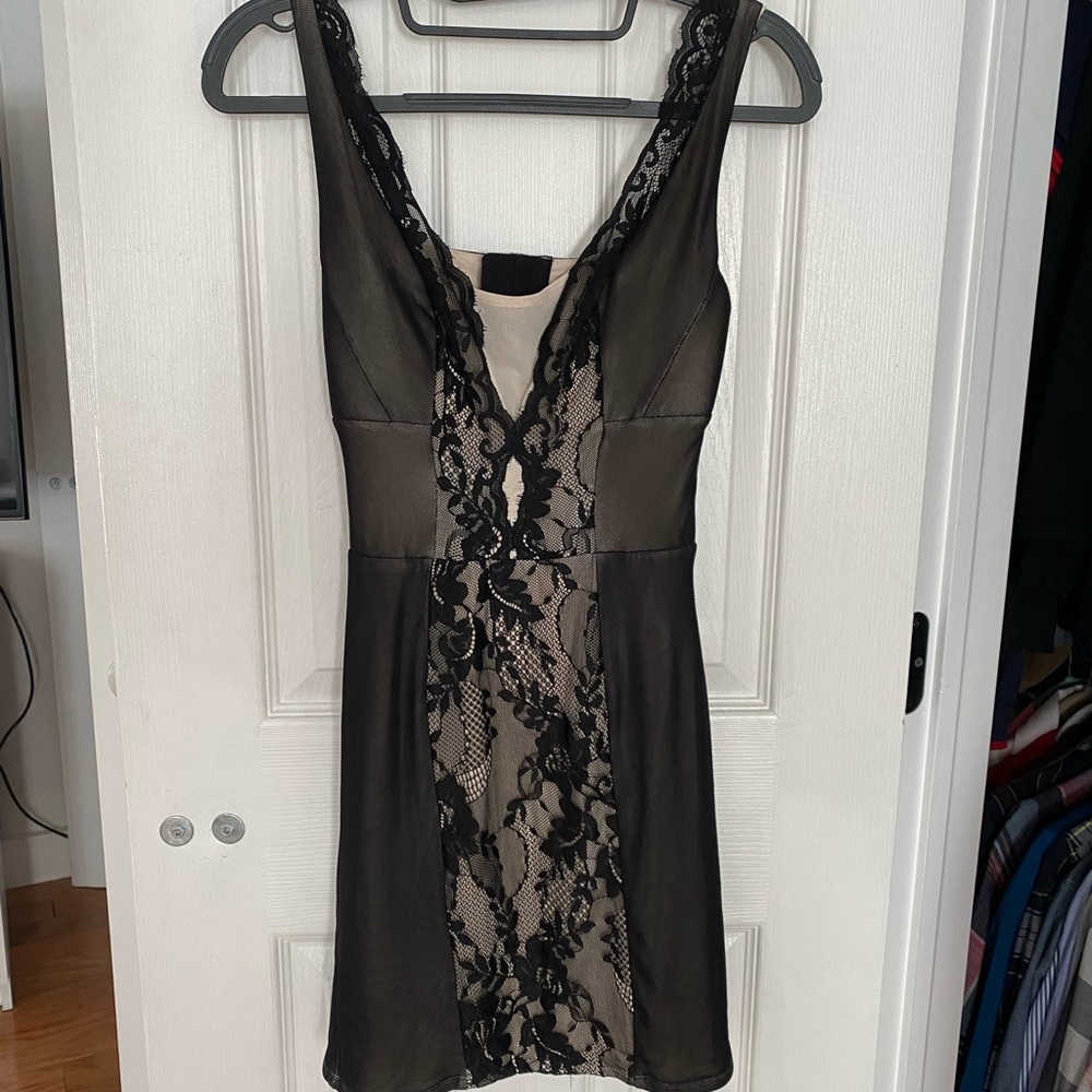 Bebe Black Mini Lace Dress
